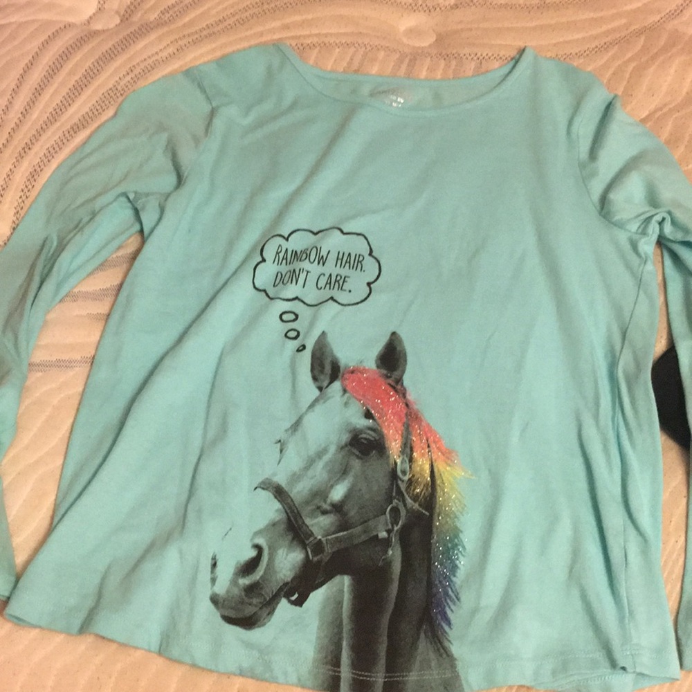 Rainbow hair don’t care t-shirt kids